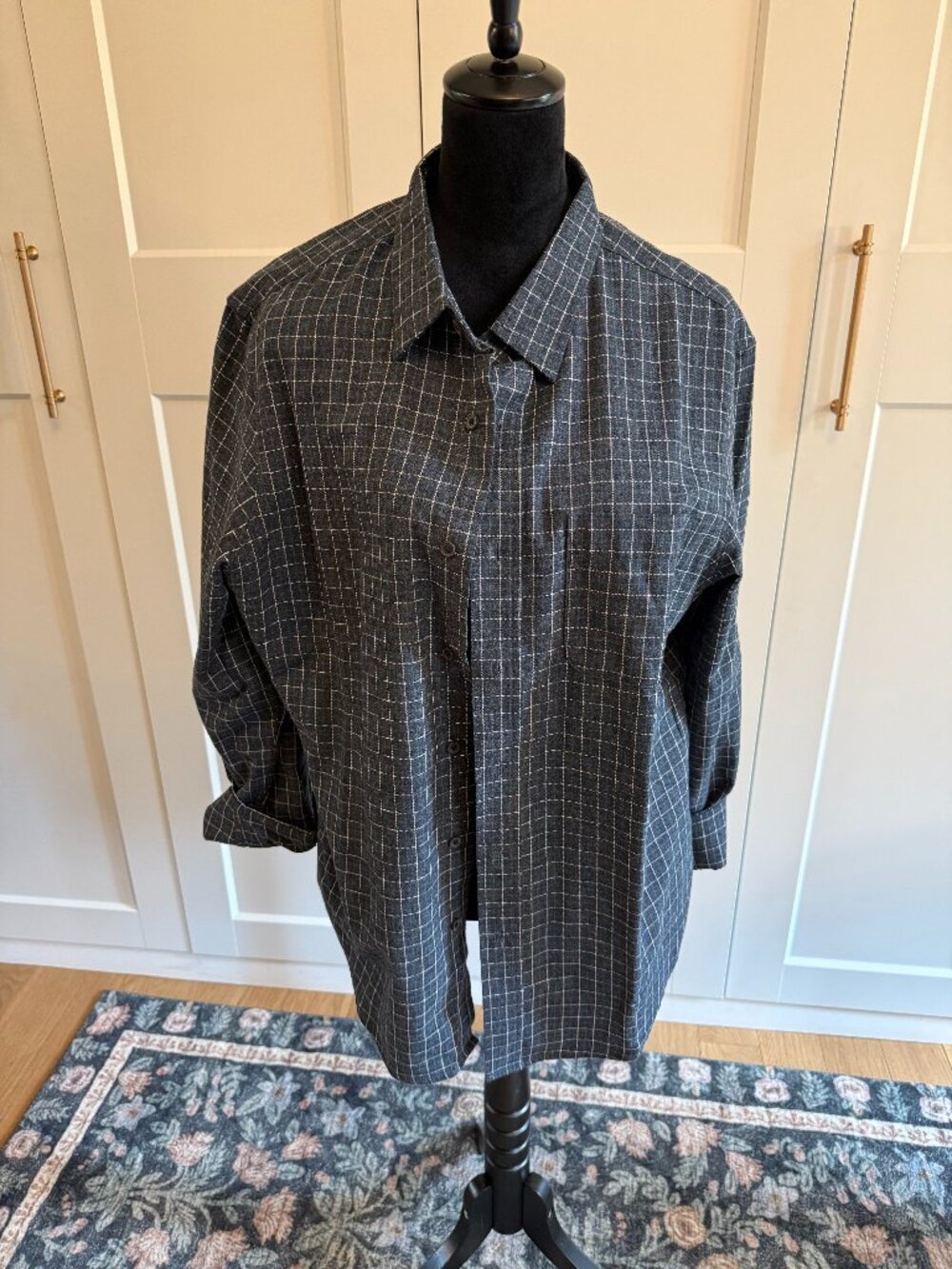 Long Trail Brewing Co. Men's Classic Fit Windowpane Flannel Shirt - Size Large